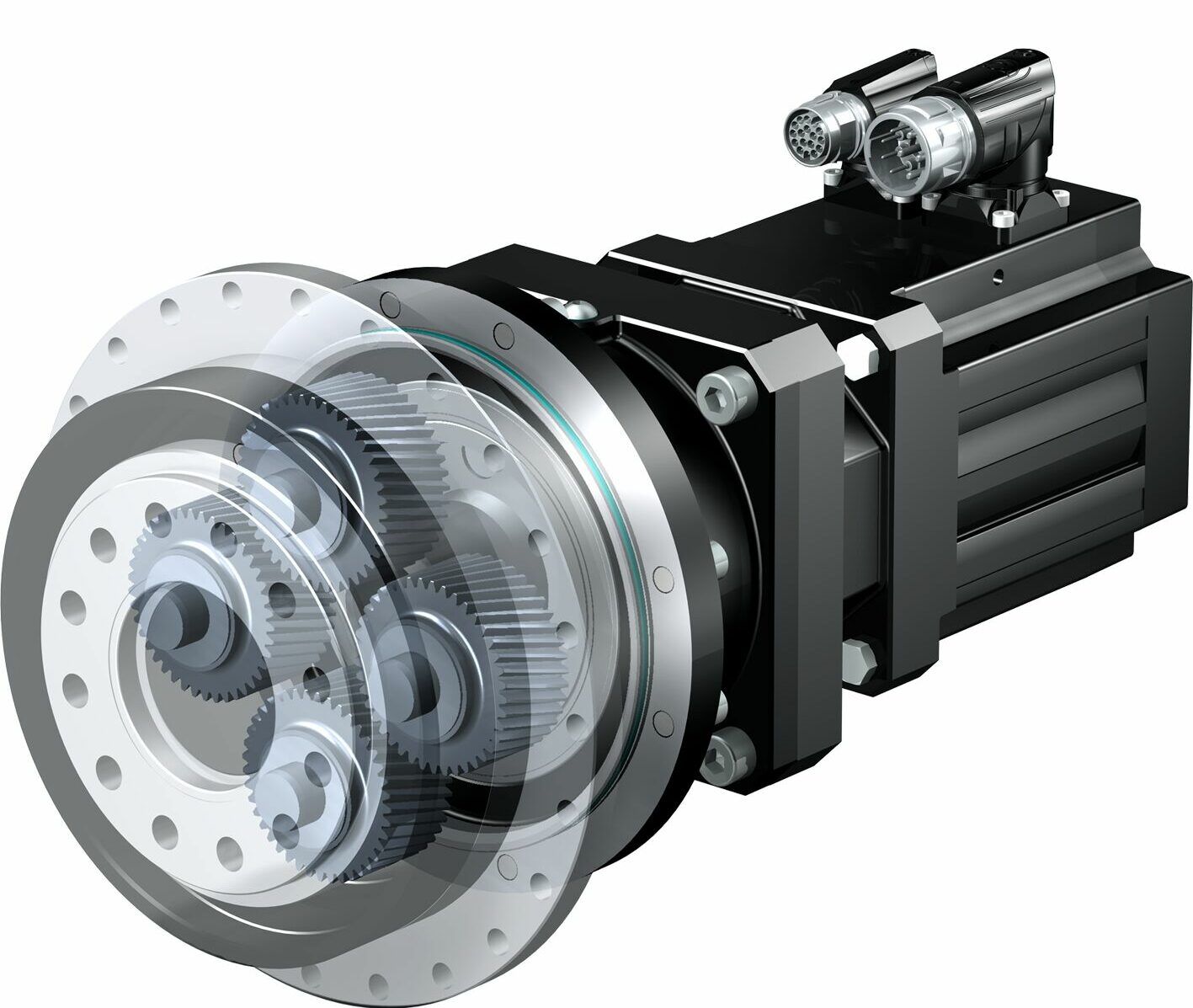 Precise planetary geared motor for capping units